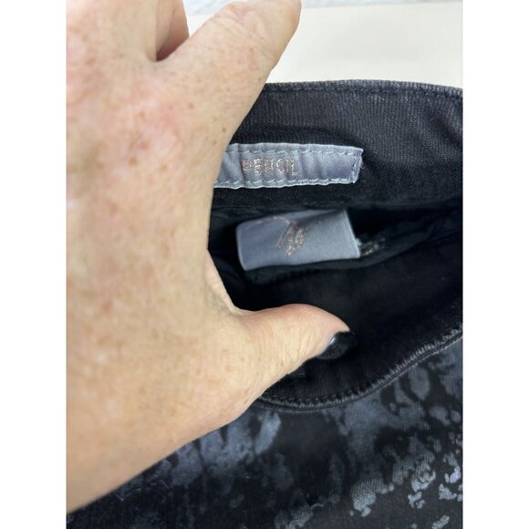 Melissa McCarthy Seven 20 (Actual 41x27) Slimming Black Printed Pencil Jeans EUC - Picture 12 of 13